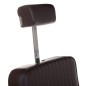 Scaun pentru frizerie, reglare inaltime, spatar inclinabil, adancime 46 cm, piele ecologica maro inchis Scaun pentru frizerie, reglare inaltime, spatar inclinabil, adancime 46 cm, piele ecologica maro inchis