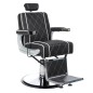 Scaun frizerie, reglare inaltime, spatar si suport picioare mobile, baza cromata, latime 53.5 cm Scaun frizerie, reglare inaltime, spatar si suport picioare mobile, baza cromata, latime 53.5 cm