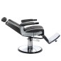 Scaun frizerie, reglare inaltime, spatar si suport picioare mobile, baza cromata, latime 53.5 cm Scaun frizerie, reglare inaltime, spatar si suport picioare mobile, baza cromata, latime 53.5 cm