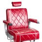 Scaun frizerie, inaltime maxima 67.5 cm, suport picioare mobil, baza cromata, piele ecologica rosie Scaun frizerie, inaltime maxima 67.5 cm, suport picioare mobil, baza cromata, piele ecologica rosie