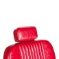 Scaun frizerie, reglare hidraulica inaltime 52-65 cm, suport spate mobil, baza cromata, piele eco rosie