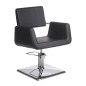 Scaun coafor, inaltime reglabila 47-60 cm, baza cromata, tapiterie piele eco, negru Scaun coafor, inaltime reglabila 47-60 cm, baza cromata, tapiterie piele eco, negru