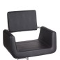 Scaun coafor, inaltime reglabila 47-60 cm, baza cromata, tapiterie piele eco, negru Scaun coafor, inaltime reglabila 47-60 cm, baza cromata, tapiterie piele eco, negru