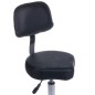 Scaun hidraulic salon cosmetica, baza cromata, inaltime reglabila, roti, negru