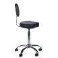 Scaun hidraulic salon cosmetica, baza cromata, inaltime reglabila, roti, negru