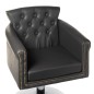 Scaun coafor pentru salon frizerie, inaltime reglabila, tapiterie piele ecologica, gri inchis Scaun coafor pentru salon frizerie, inaltime reglabila, tapiterie piele ecologica, gri inchis