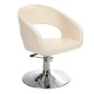 Scaun profesional frizerie, inaltime reglabila, latime 48 cm, baza cromata, crem Scaun profesional frizerie, inaltime reglabila, latime 48 cm, baza cromata, crem