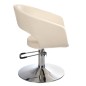 Scaun profesional frizerie, inaltime reglabila, latime 48 cm, baza cromata, crem Scaun profesional frizerie, inaltime reglabila, latime 48 cm, baza cromata, crem