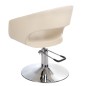 Scaun profesional frizerie, inaltime reglabila, latime 48 cm, baza cromata, crem Scaun profesional frizerie, inaltime reglabila, latime 48 cm, baza cromata, crem