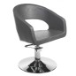 Scaun frizerie, sistem hidraulic reglare inaltime, piele ecologica, baza cromata, gri Scaun frizerie, sistem hidraulic reglare inaltime, piele ecologica, baza cromata, gri