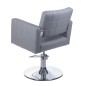 Scaun de coafura Ernesto, design elegant, inaltime scaun 58 cm, baza cromata, gri