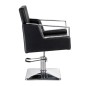 Scaun hidraulic coafor, inaltime 46-58 cm, baza cromata, latime scaun 49 cm, negru Scaun hidraulic coafor, inaltime 46-58 cm, baza cromata, latime scaun 49 cm, negru