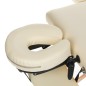 Pat masaj ergonomic, inaltime reglabila 62-83 cm, structura lemn, cotiere reglabile, bej