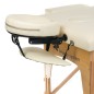 Pat masaj ergonomic, inaltime reglabila 62-83 cm, structura lemn, cotiere reglabile, bej