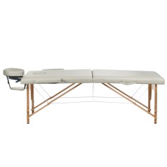 Pat masaj, forma ergonomica, reglabil pe inaltime 62-83 cm, cadru lemn, sustine 130 kg, cotiere reglabile