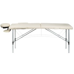 Pat masaj ergonomic, inaltime reglabila 60-78,5 cm, aluminiu si piele ecologica, suporta maxim 130 kg