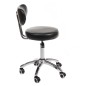 Scaun cosmetic hidraulic, baza 5 roti, inaltime reglabila, piele ecologica, negru