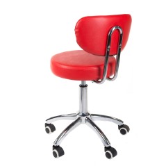 Scaun cosmetic hidraulic, inaltime reglabila 48-62 cm, rotativ, piele ecologica, rosu