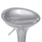 Scaun de bar, design modern, reglabil pe inaltime, cadru din metal, argintiu