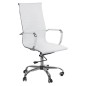 Scaun de birou ergonomic, inaltime 48-56 cm, cotiere, piele ecologica alba
