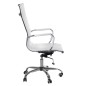 Scaun de birou ergonomic, inaltime 48-56 cm, cotiere, piele ecologica alba