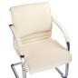 Scaun conferinta, inaltime 49 cm, latime 51 cm, design elegant, piele ecologica crem Scaun conferinta, inaltime 49 cm, latime 51 cm, design elegant, piele ecologica crem