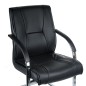 Scaun de conferinta, piele ecologica neagra, inaltime 50 cm, latime 57 cm, baza metalica