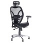 Scaun de birou pivotant, inaltime 44-54 cm, cotiere si tetiera reglabile, negru Scaun de birou pivotant, inaltime 44-54 cm, cotiere si tetiera reglabile, negru