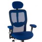 Scaun de birou, inaltime reglabila, pivotant, tetiera, latime 52 cm, albastru