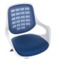 Scaun ergonomic de birou sau conferinta, inaltime reglabila, roti mobile, alb si albastru