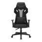 Scaun de gaming, negru, perna pentru spijin lombar, tapiterie piele ecologica, roti pivotante