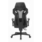 Scaun de gaming, negru, perna pentru spijin lombar, tapiterie piele ecologica, roti pivotante