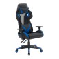 Scaun gaming, ergonomic, roti pivotante, inaltime maxima 56 cm, negru, albastru Scaun gaming, ergonomic, roti pivotante, inaltime maxima 56 cm, negru, albastru