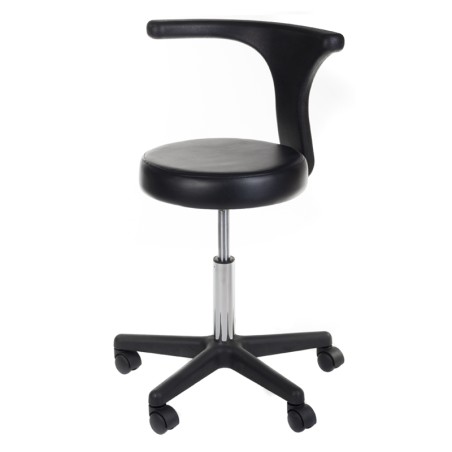 Scaun cosmetic, baza 5 roti, diametru sezut 35 cm, inaltime reglabila 47-63 cm, negru