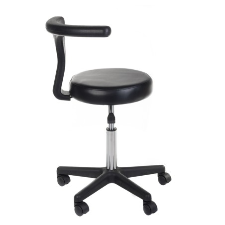 Scaun cosmetic, baza 5 roti, diametru sezut 35 cm, inaltime reglabila 47-63 cm, negru