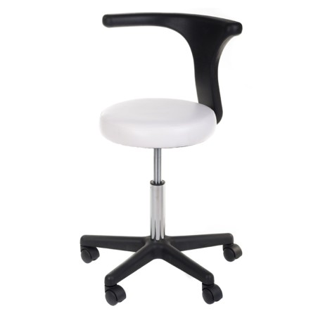 Scaun cosmetic pivotant, inaltime reglabila 47-63 cm, diametru sezut 35 cm, alb