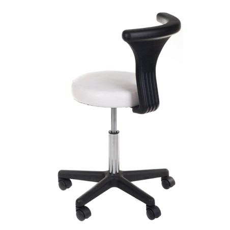 Scaun cosmetic pivotant, inaltime reglabila 47-63 cm, diametru sezut 35 cm, alb