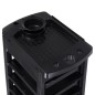 Asistent de coafor cu roti, 5 rafturi, inaltime 81 cm, negru
