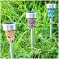 Lampa solara LED, dispersor conic din sticla mozaic, fixare sol, IP44, 1.2V, AA100mAh Lampa solara LED, dispersor conic din sticla mozaic, fixare sol, IP44, 1.2V, AA100mAh