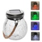 Lampa solara decorativa, tip borcan, LED-uri RGB, sticla, panou2V/40mAh Lampa solara decorativa, tip borcan, LED-uri RGB, sticla, panou2V/40mAh
