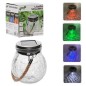 Lampa solara decorativa, tip borcan, LED-uri RGB, sticla, panou2V/40mAh Lampa solara decorativa, tip borcan, LED-uri RGB, sticla, panou2V/40mAh