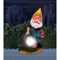 Lampa solara pitic cu felinar, decoratiune gradina, LED alb, IP44, baterie 200mAh