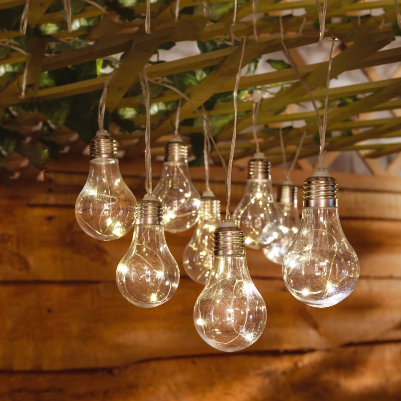 Ghirlanda solara 3.8 metri, 10 LED-uri lumina calda, decor gradina