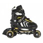 Role/patine reglabile 4 in 1, buton ajustare, 3 sisteme de prindere, marime 39-43, galben/negru Role/patine reglabile 4 in 1, buton ajustare, 3 sisteme de prindere, marime 39-43, galben/negru