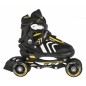 Role/patine reglabile 4 in 1, buton ajustare, 3 sisteme de prindere, marime 39-43, galben/negru Role/patine reglabile 4 in 1, buton ajustare, 3 sisteme de prindere, marime 39-43, galben/negru