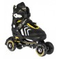Role/patine reglabile 4 in 1, buton ajustare, 3 sisteme de prindere, marime 39-43, galben/negru Role/patine reglabile 4 in 1, buton ajustare, 3 sisteme de prindere, marime 39-43, galben/negru