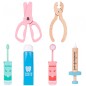 Trusa doctor stomatolog copii, set din lemn cu multiple accesorii, geanta cu fermoar