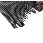 Set 24 pensule profesionale make-up, par sintetic, husa piele ecologica, maner lemn