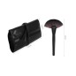 Set 24 pensule profesionale make-up, par sintetic, husa piele ecologica, maner lemn