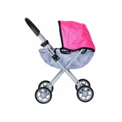 Carucior pentru papusi, mecanism pliere, 39x32x55.5 cm, copertina parasolar, cadru metalic